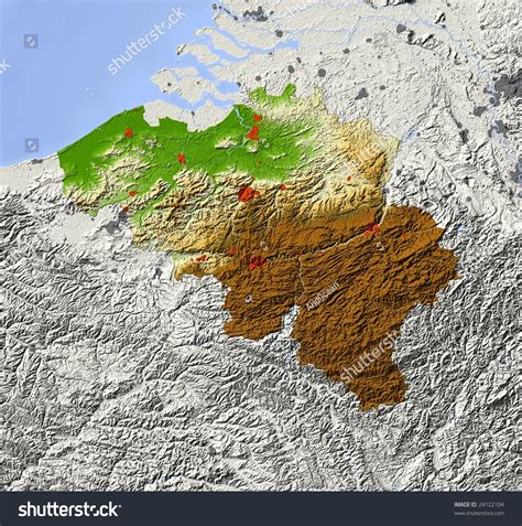 Relief Map Of Belgium