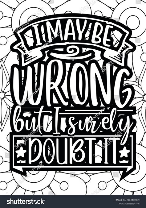 Funnyquotes Coloring Pages Coloring Page Adults Stock Vector (Royalty ...