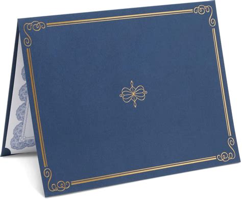 Buy 24 Pack Navy Blue Certificate Folders with Gold Foil Designs ...