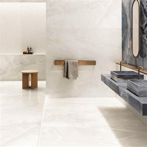 Emporio White Onyx 24x48 Porcelain| Large Format Floor Tile | Polished ...
