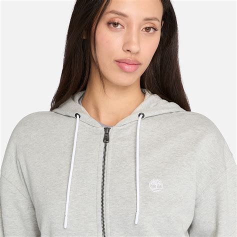 Exeter Full-zip Loopback Hoodie for Women in Light Grey
