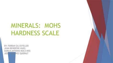 Minerals: Mohs hardness scale | PPT