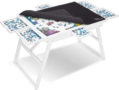 Amazon.com: Jumbl 1500-Piece Puzzle Table w/Cover | 27” x 35” Jigsaw ...
