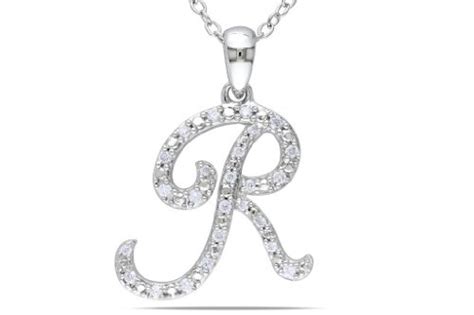 Buy Kiara Women's Silver 'R' Alphabet Design American Diamond Pendant # ...