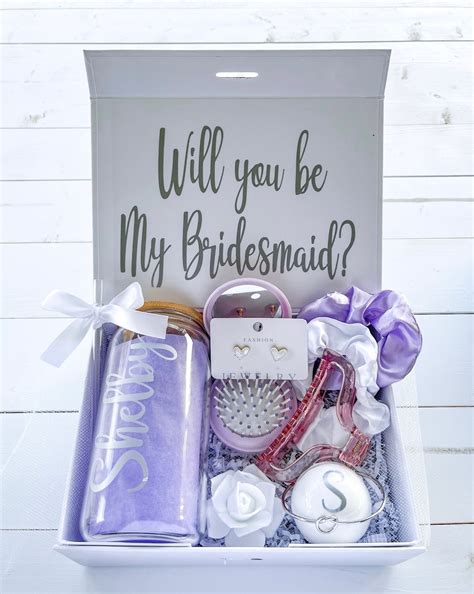 Personalized Bridesmaid Proposal Box in Purple, Will You Be My ...