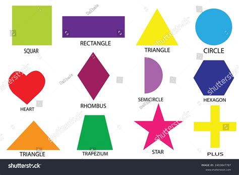 12 Set Geometric Shapes Names Mathematics Stock Vector (Royalty Free ...