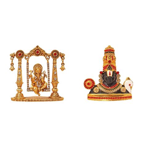 Buy FABZONE Brass God Shri Ganesh & Tirupati Balaji Car Dashboard ...
