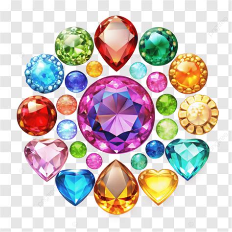 Vibrant Gemstone Clip Art Isolated On White, Gemstone White Background ...