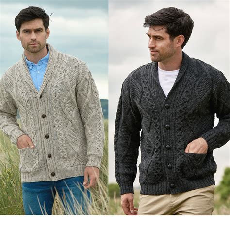 Men's Irish Aran Cardigan Sweater | St. Patrick's Guild