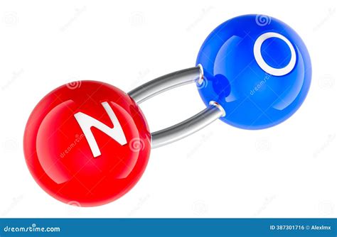Nitric Oxide, NO, Molecule Model, Chemical Formula. Nitrogen Oxide, Nitrogen Monoxide Or ...