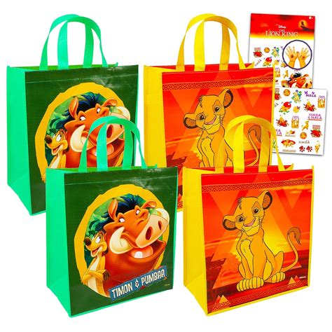 Disney Lion King Tote Bag Set Lion King Party Supplies - 4 Pack Lion ...