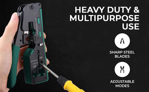 Serplex® RJ45 Crimping Tool Heavy Duty SK5 Steel Blade Crimper, Cutter ...