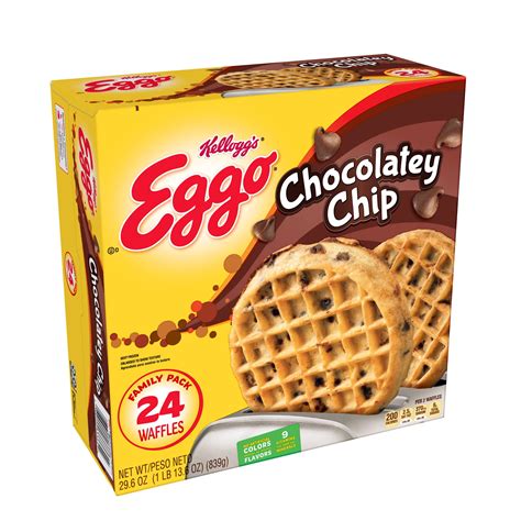 Kellogg's Eggo Chocolately Chip Waffles Easy Breakfast 29.6 oz 24 ct ...