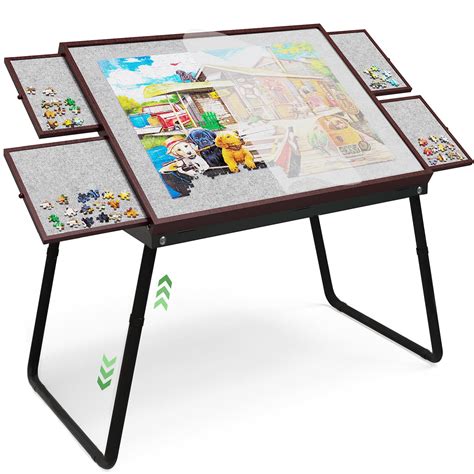 Amazon.com: Jigsaw Puzzle Table 1500pcs,18-28in Height Adjustable and ...