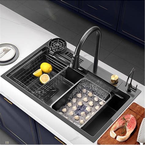 Amazon.com: Modern Black Single Bowl Undermount Kitchen Sink 304 ...