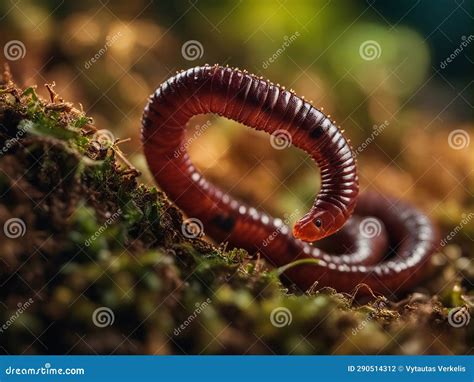 Close Up of a Earthworm on the Ground in Nature. Stock Photo - Image of ...