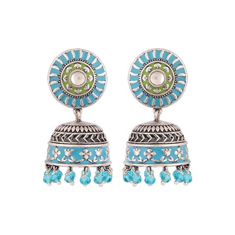 Gwalior Enameled Jhumka Drop Earrings – VOYLLA