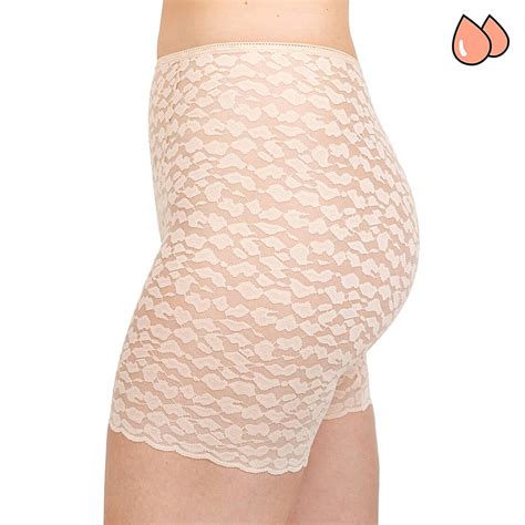 Leakproof Underwear Slip Shorts in Beige Lace | Bloomers Intimates