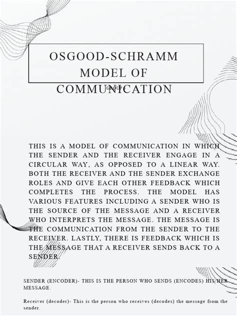 Osgood - Schramm Model of Communication | PDF | Communication ...
