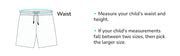Boys Shorts Size Chart
