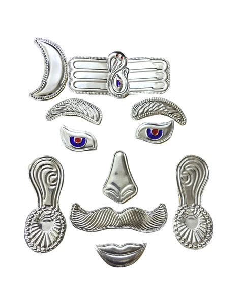 German Silver Shivling Shringar Set /Shiv Ji Mukharbind (face of Lord ...