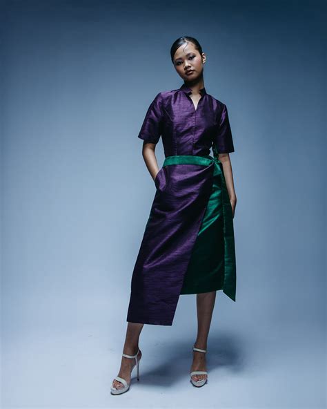 Green & Wine Wrap Skirt | Chhaya Gandhi Design Studio