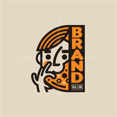 Cartoon eating pizza Logo | Cafe logo design, Pizza logo, Food logo design