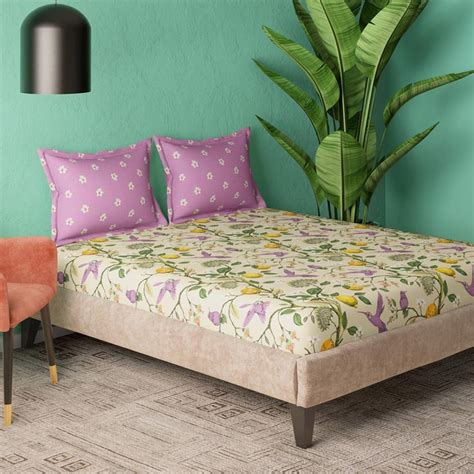 Buy PORTICO Garden Of Eden Cotton 300TC Printed 3Pcs Super King ...