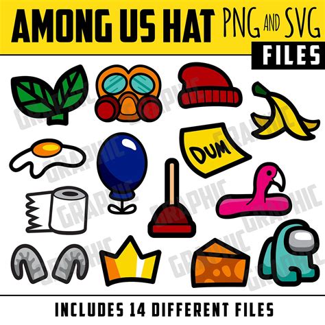 AMONG Us Hats Cut Files and Clip Art SVG PNG - Etsy UK