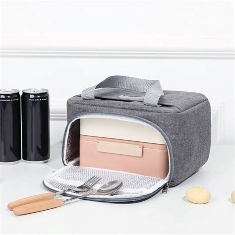 Buy NFI Essentials Grey Solid Lunch Bag Online