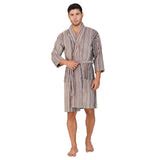 Buy Pinstripe Cotton Bathrobe for Men Online | Shop Rangoli