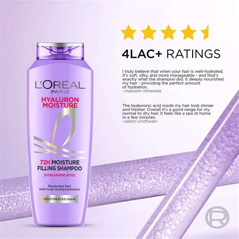 L'Oréal Paris Hyaluron Moisture 72H Moisture Filling Shampoo - Price in ...