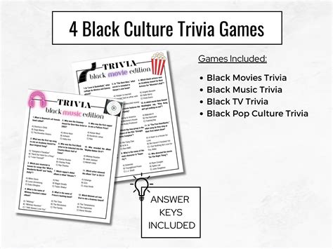 Black Pop Culture Trivia Bundle, Black Culture, Black Music, Black ...