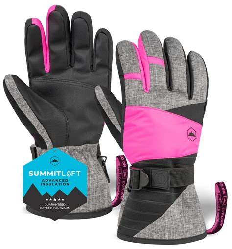 Tough Outdoors Women's Ski Gloves - Waterproof Women's Snow Gloves ...