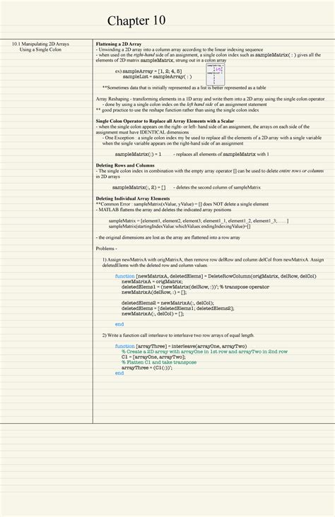 Chapter 10 - Chapter 10 10 Manipulating 2D Arrays Using a Single Colon ...