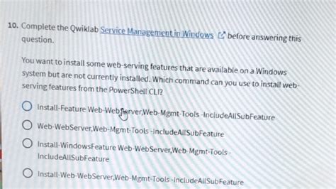 Solved: Complete the Qwiklab Service Management in Windows before ...