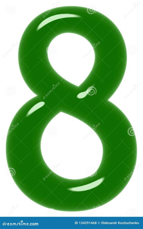 Numeral 8, Eight, Isolated on White Background, 3d Render Stock ...