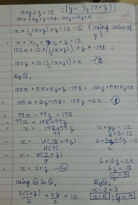 iv) The sum of the digits of a number consisting of three digits is 12 ...