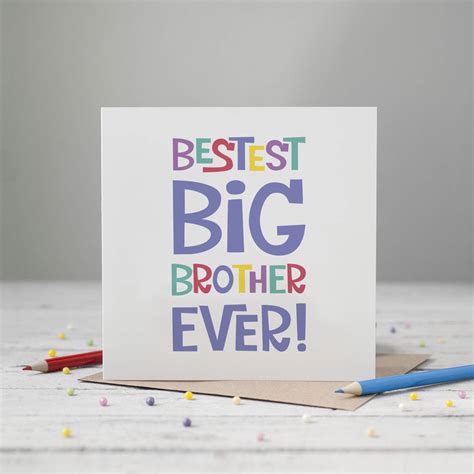 Bestest Big Brother Ever Card By Poppy Lane