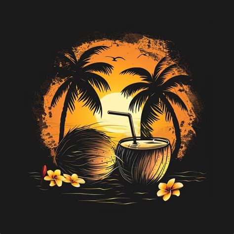 Summer illustration for tshirt | Premium AI-generated image