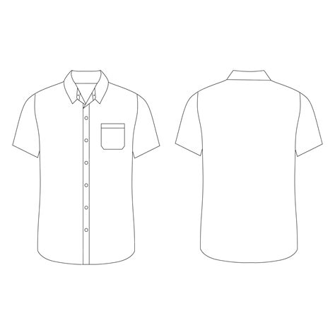 Premium Vector | Flat sketch of white short sleeve shirts fashion for ...