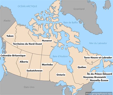 Map Of Canada In French With Capitals