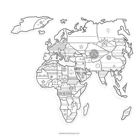 World Map Coloring Page