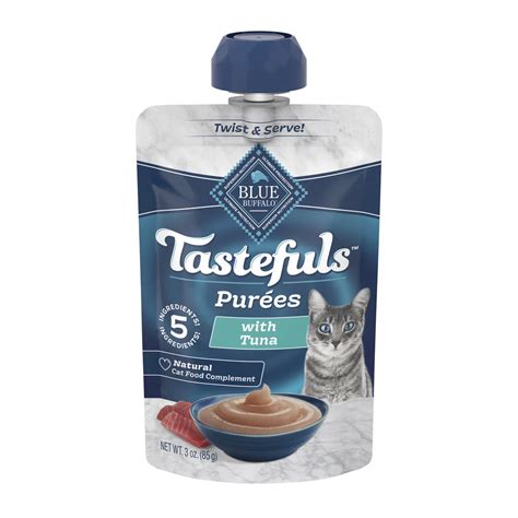 Blue Buffalo Tastefuls Purees Tuna Wet Cat Food Complement - Shop Food ...