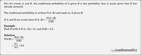 Image result for A Levels Maths Conditional Probability