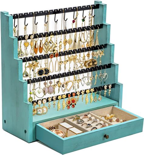 Amazon.com: Pinzoveco Earring Organizer, 5 Layer Earring Holder ...