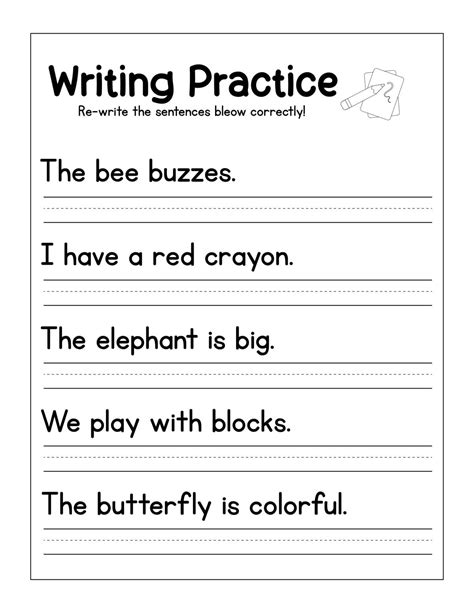 Sentence Writing Worksheets Download – Free download and print for you.