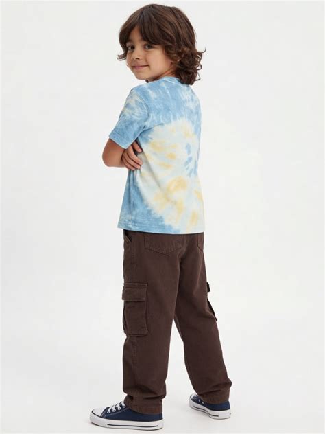 Buy HOP Kids Boys Blue Tie-Dye Printed Cotton T-Shirt from Westside