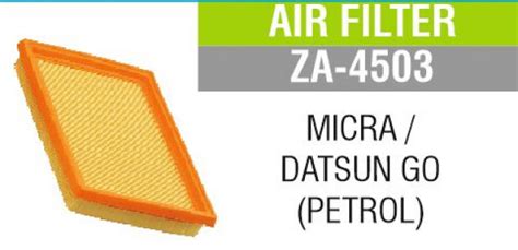 Zip ZA-4503 Air Filter Micra Petrol / Datsun Go for Datsun, Nissan ...