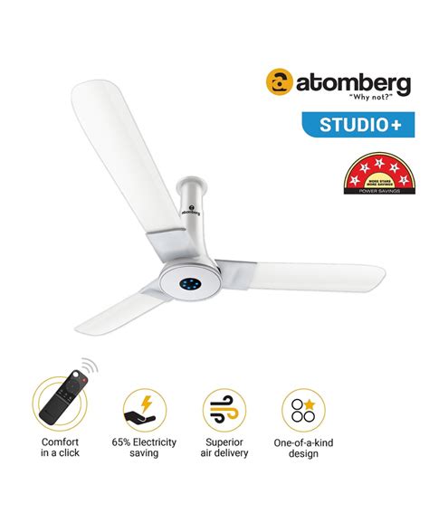 atomberg Studio+ 1200mm BLDC Motor 5 Star Rated Designer Ceiling Fans ...